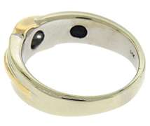 Handsome Gents' 14kt Two-Tone Diamond Wave Band