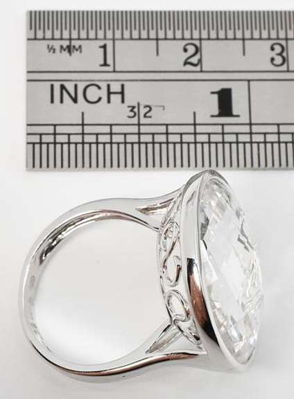 Audacious White Quartz Ring in 14K WG