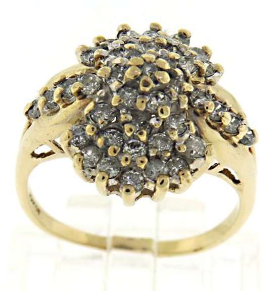 Beautiful Yellow Gold Diamond Cluster Ring
