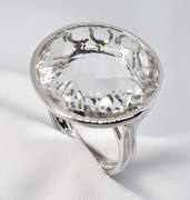Audacious White Quartz Ring in 14K WG