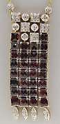 Phenomenal 18kt YG Almandite Garnet & Diamond Drape Necklace