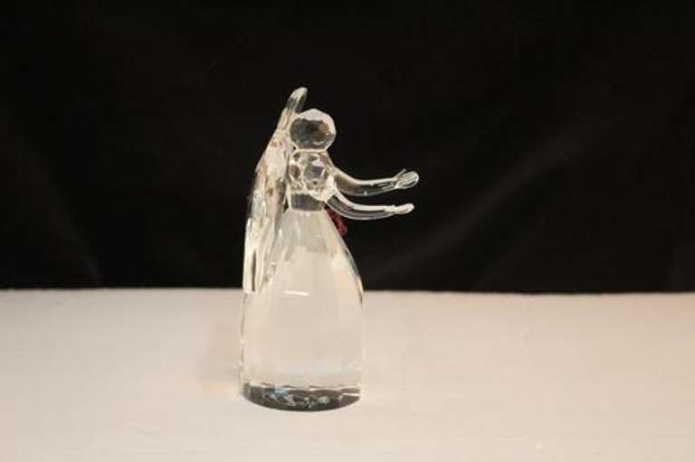 Crystal Angel with Ruby Bow