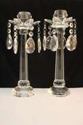 Crystal Candleholder Chandelier Pair