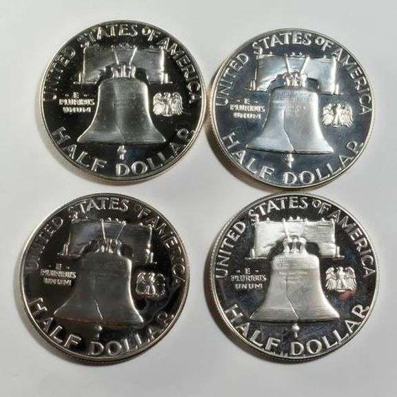4 Mostly Deep Cameo Franklin Proof Halves