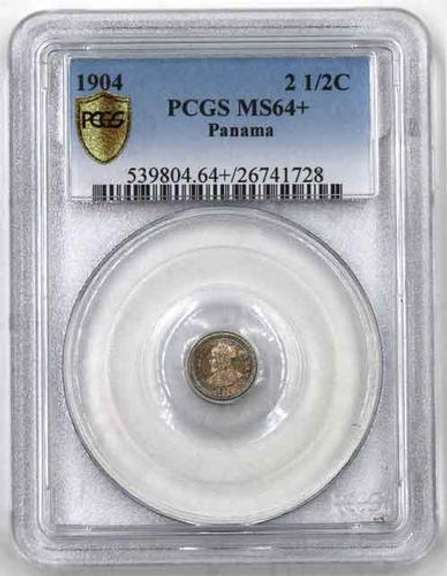 Choice Toned MS 64+1904 PCGS 2 1/2 Cent AKA Panama Pill