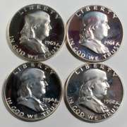 4 Mostly Deep Cameo Franklin Proof Halves