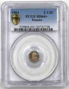 Choice Toned MS 64+1904 PCGS 2 1/2 Cent AKA Panama Pill