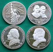 4 Different Proof Silver Bicentennial Medals