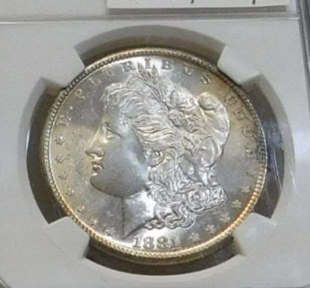 1881-S Morgan  Dollar, NGC MS-64, Near GEM, flashy