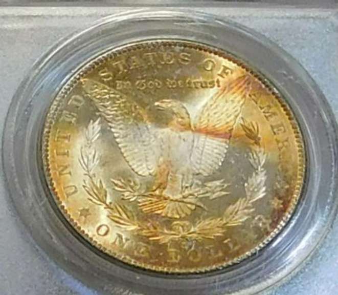 1881-S Morgan  Dollar, NGC MS-64, Near GEM, RvTone