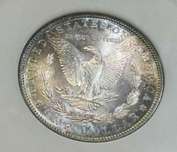 1882-S Morgan  Dollar, NGC MS-64, Near GEM, Tone