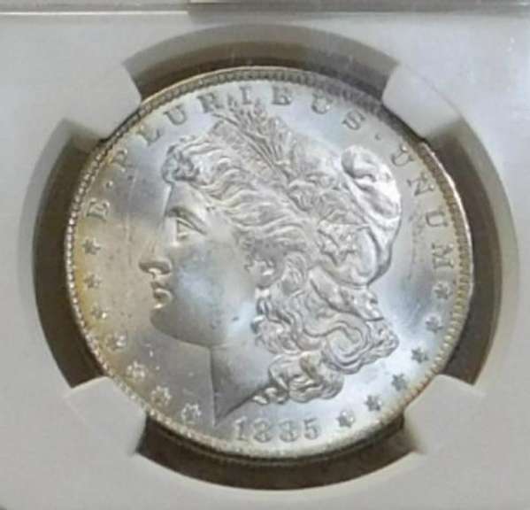 1885-O Morgan  Dollar, NGC MS-64, Near GEM, RvTone