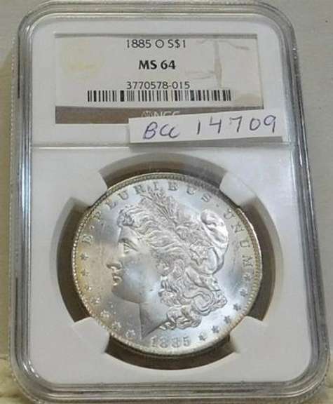 1885-O Morgan  Dollar, NGC MS-64, Near GEM, RvTone