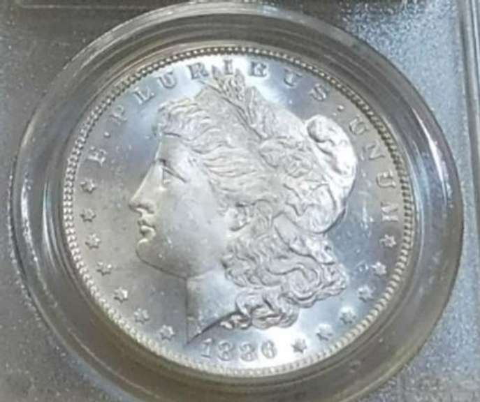 1886 Morgan  Dollar, PCGS MS-64, Near GEM, nice