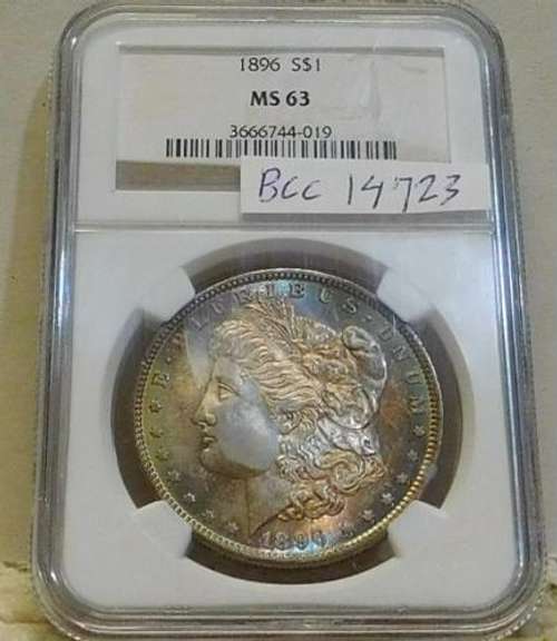1896 Morgan  Dollar, NGC MS-64, Near GEM,  tone
