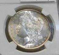 1881-S Morgan  Dollar, NGC MS-64, Near GEM, flashy