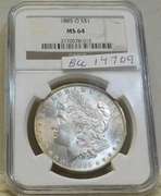 1885-O Morgan  Dollar, NGC MS-64, Near GEM, RvTone