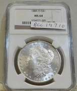 1885-O Morgan  Dollar, NGC MS-64, Near GEM, RvTone