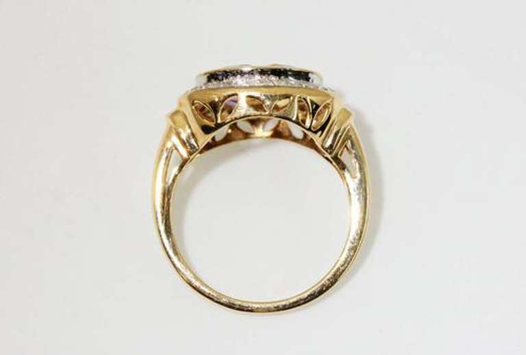 Colorful Natural Amethyst & Citrine Ring -  10k