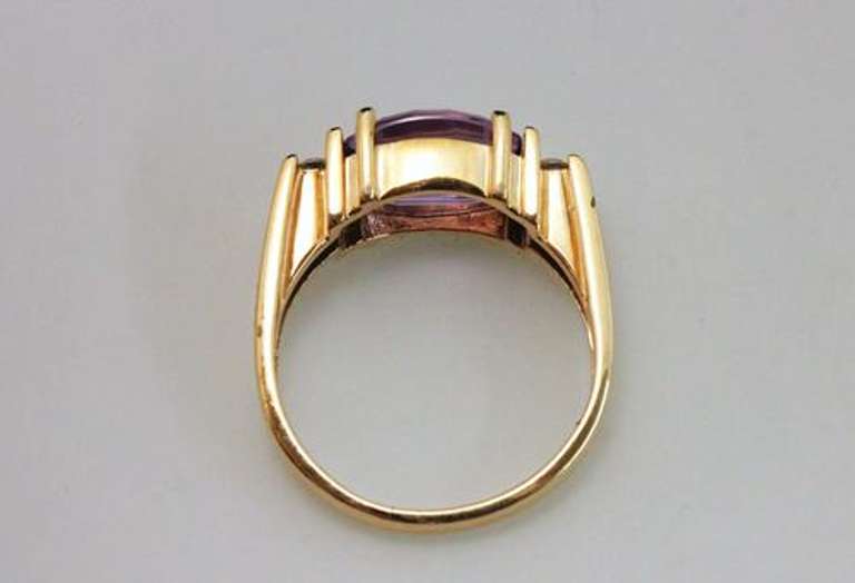 Checkerboard Amethyst Ring in 10k