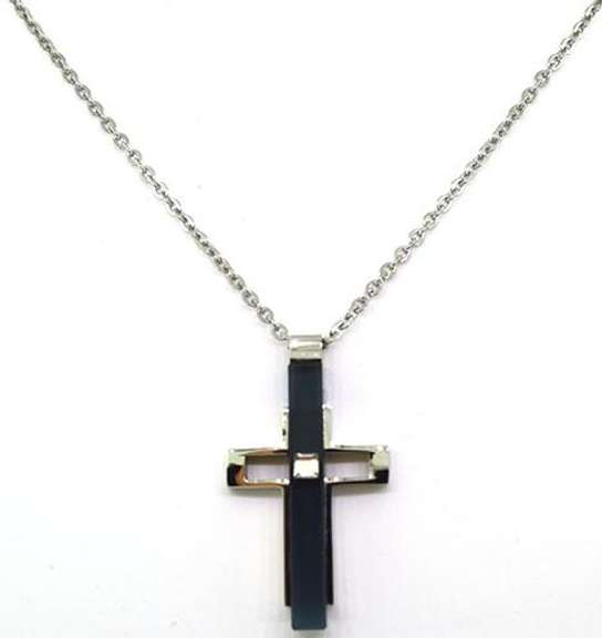 Preciosa Black Cross Pendant