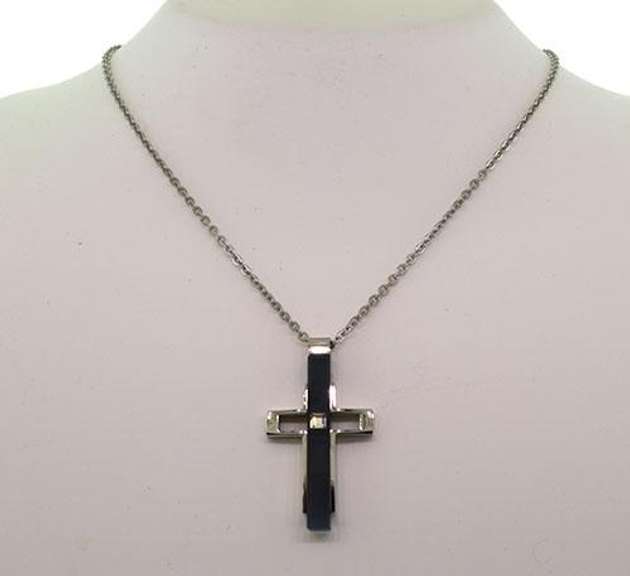 Preciosa Black Cross Pendant