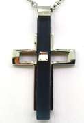 Preciosa Black Cross Pendant