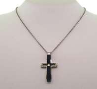 Preciosa Black Cross Pendant