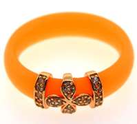 Preciosa 'A La Mode' Orange Clover Ring