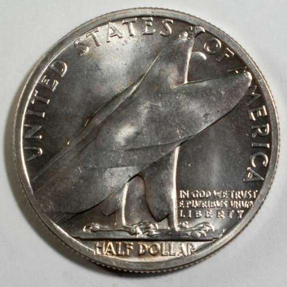 1936 Bridgeport Commemerotive Lustrus White BU Half