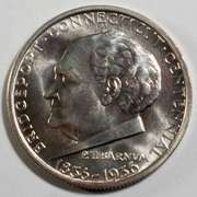 1936 Bridgeport Commemerotive Lustrus White BU Half