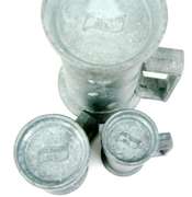 3 Vintage Italian Pewter Measuring Tankards