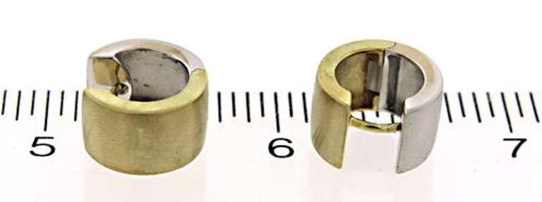 Gorgeous 14kt Two-Tone Gold Huggies Earrings