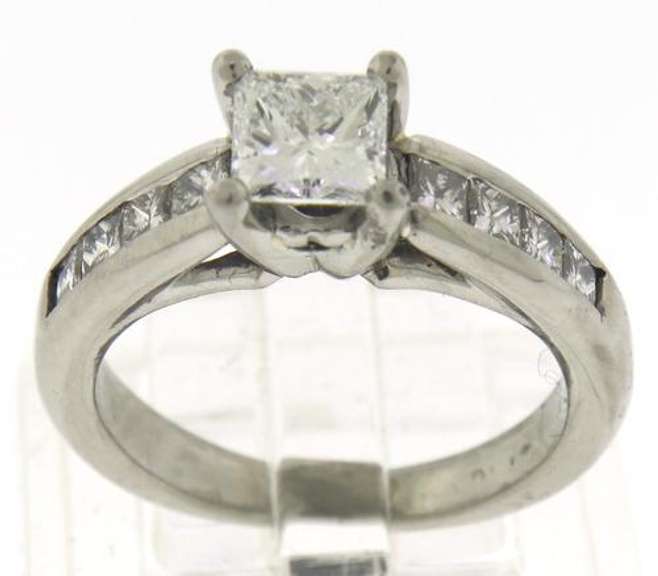 Dazzling Platinum Princess Cut Diamond Channel Set Ring