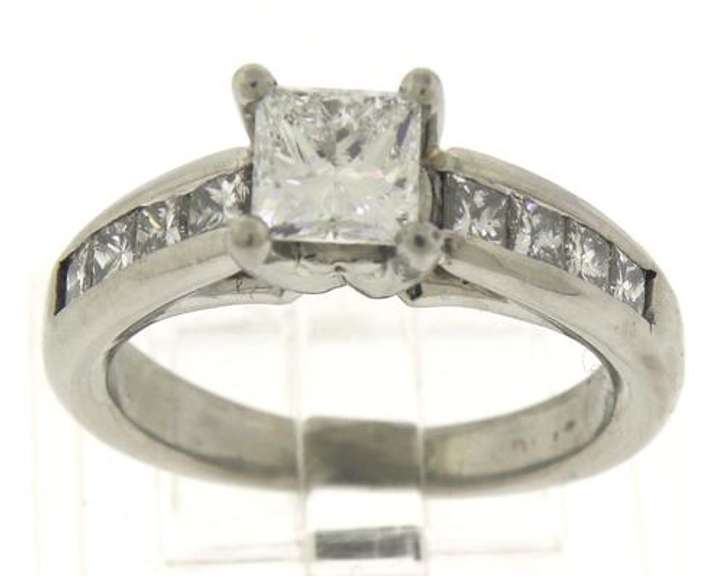 Dazzling Platinum Princess Cut Diamond Channel Set Ring