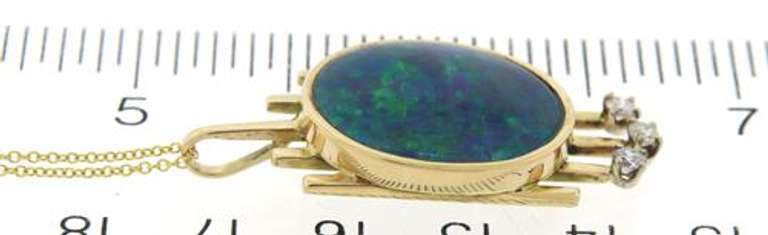 Gorgeous Opal Doublet & Diamond Accent Necklace