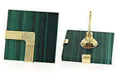 Malachite and Gold Accent Earrings