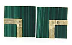 Malachite and Gold Accent Earrings