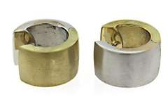 Gorgeous 14kt Two-Tone Gold Huggies Earrings