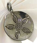 Fabulous Oxidized Sterling Silver Starfish Diamond Pendant