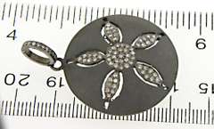 Fabulous Oxidized Sterling Silver Starfish Diamond Pendant