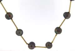 Uniquely Modern 14kt YG Fresh Water Black Pearl & Link Necklace