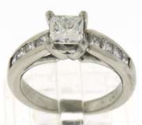 Dazzling Platinum Princess Cut Diamond Channel Set Ring