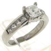 Dazzling Platinum Princess Cut Diamond Channel Set Ring