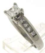 Dazzling Platinum Princess Cut Diamond Channel Set Ring