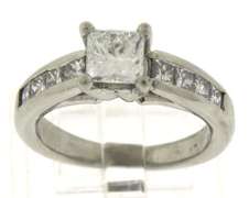 Dazzling Platinum Princess Cut Diamond Channel Set Ring