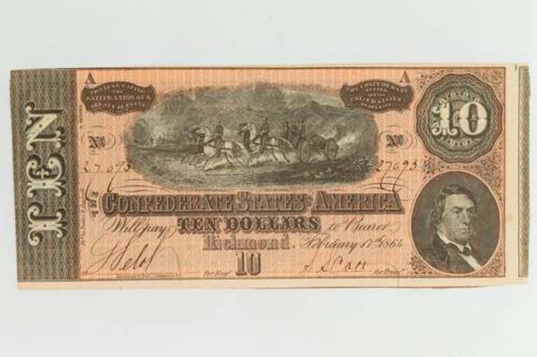 Feb 17 1864 Series $10 Confederate Note