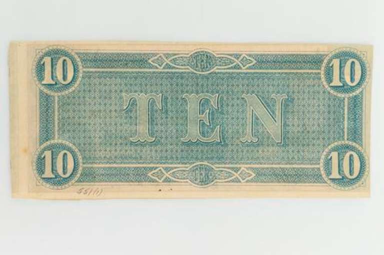 Feb 17 1864 Series $10 Confederate Note