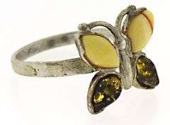 Sterling Silver Butterfly Gemstone Ring