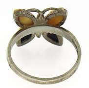 Sterling Silver Butterfly Gemstone Ring